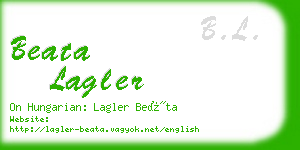 beata lagler business card